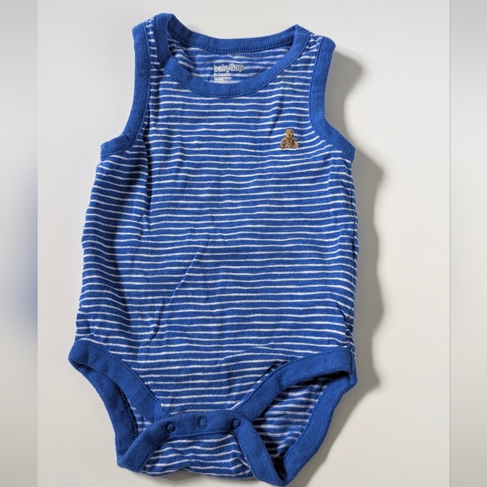 Blue Striped Baby Bodysuit
